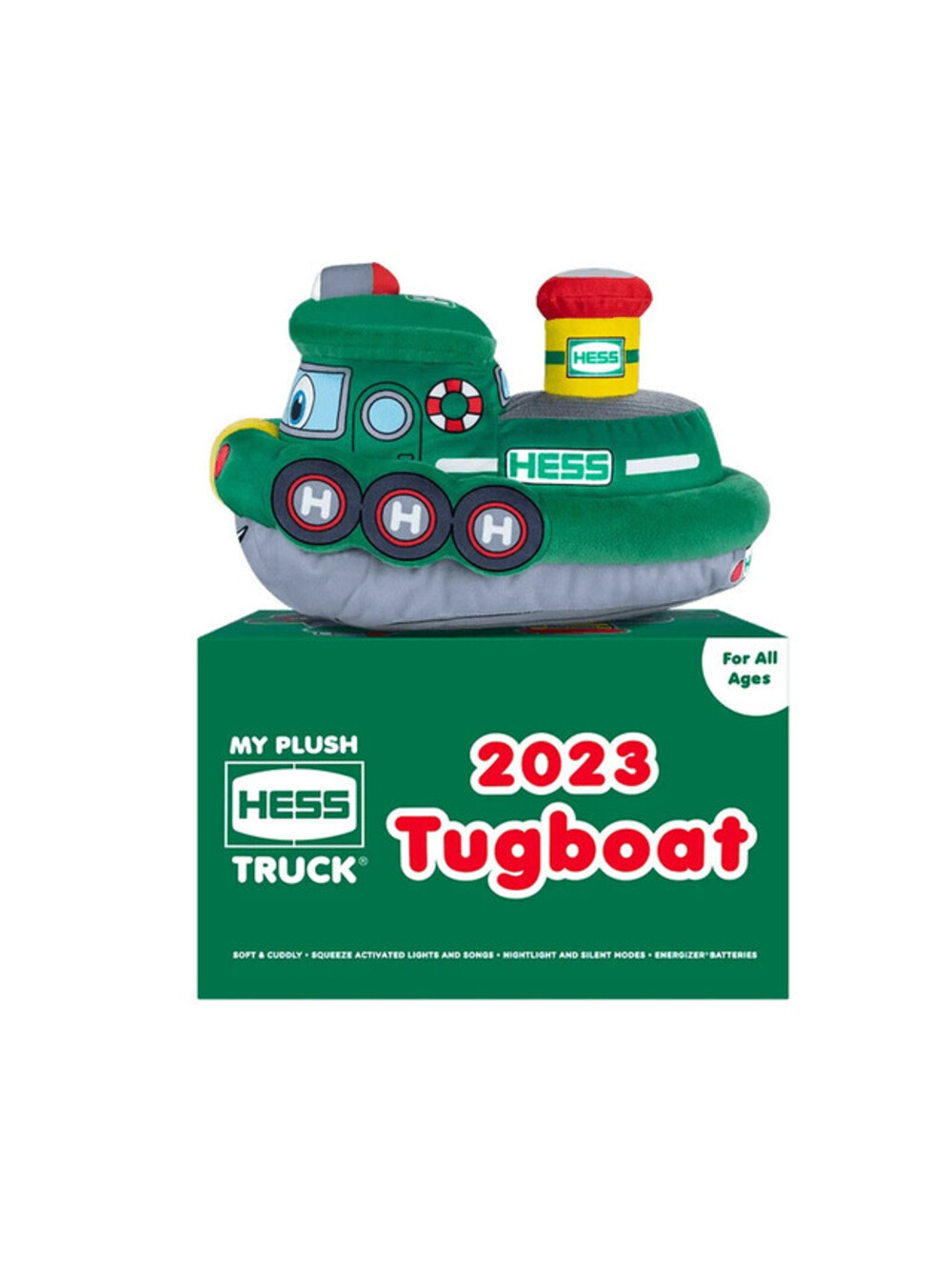 Hess Plush Tugboat 2023 Green Original Soft Toy Lights Sound Collector